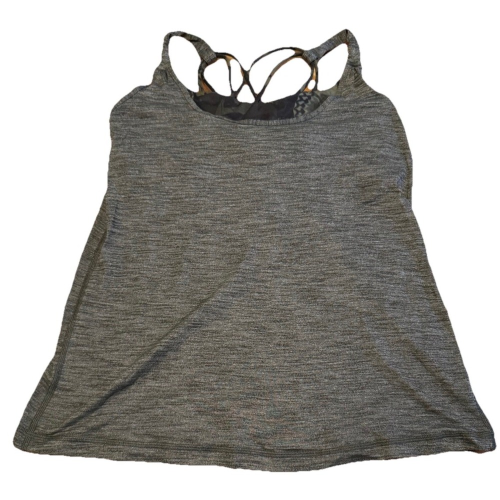 Lululemon Raise the Barre Sports Bra Tank Top‎ Size 6 Camouflage Green
